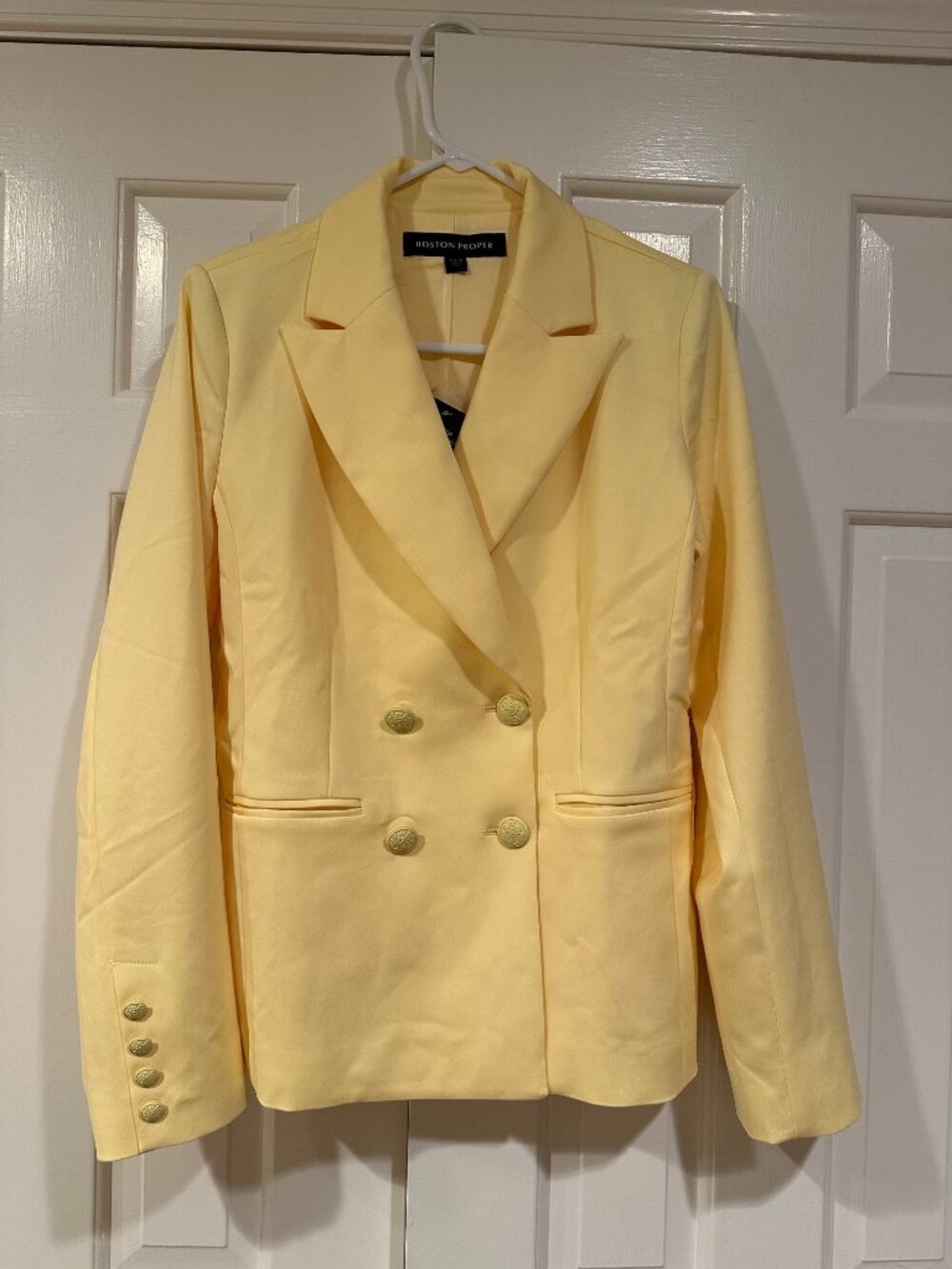 Boston Proper Butter Yellow Double-Breasted Blazer – Size 10 NWT